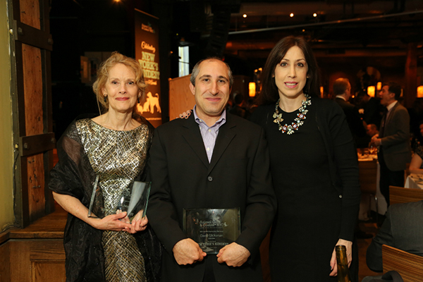 Honorees Kathryn Willis of Anjellicle Cats Rescue and David Glicksman along with emcee Susan Richards. Photo Credit: Jason Howard Photography